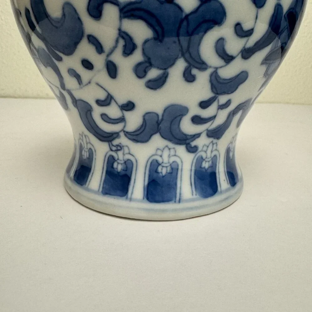 Vintage Chinese Blue and White Vase with Mark 6